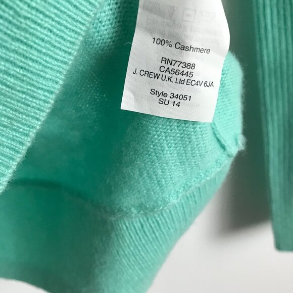 J Crew Cashmere Sweater Hooded Teal Green Long Sleeve Womens S - Picture 4 of 9